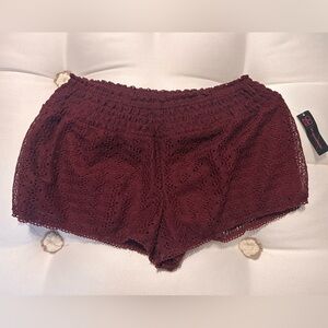 NOBO Deep Red Lace Shorts